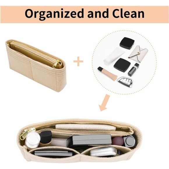 Felt purse organizer insert mini bag organizer handbag divider small tote insert - Picture 3 of 7